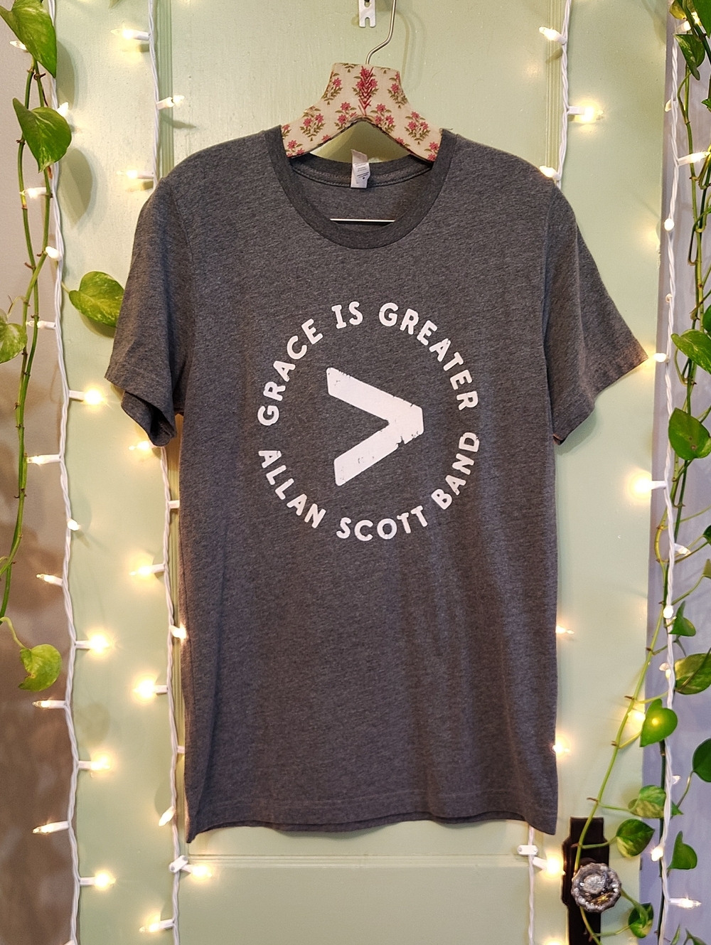 Women's Canvas Alln Scott Band Grace Is Greater Grey M